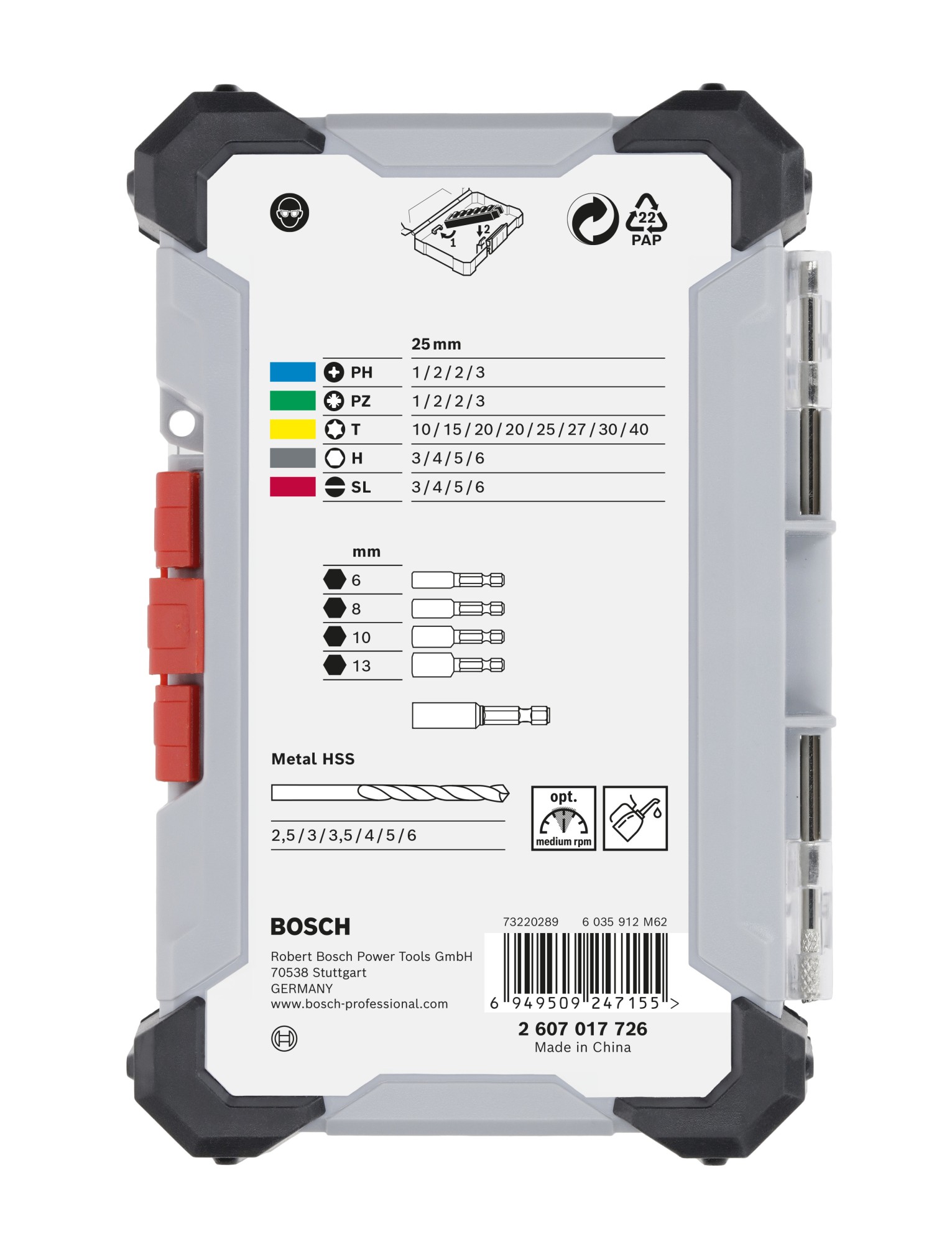 Set de puntas de atornillar Extra Hard y brocas Metal HSS, expositor, 35 uds.