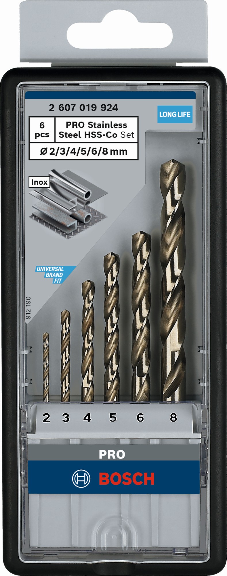 Set de brocas PRO Stainless Steel HSS-Co, 6 uds.