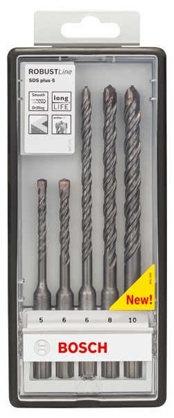 Juego de 5 brocas para martillos perforadores Robust Line SDS plus-5