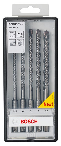 Juego de 5 brocas para martillos perforadores Robust Line SDS plus-5