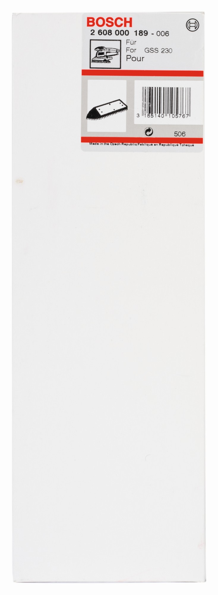 Placa lijadora alargada