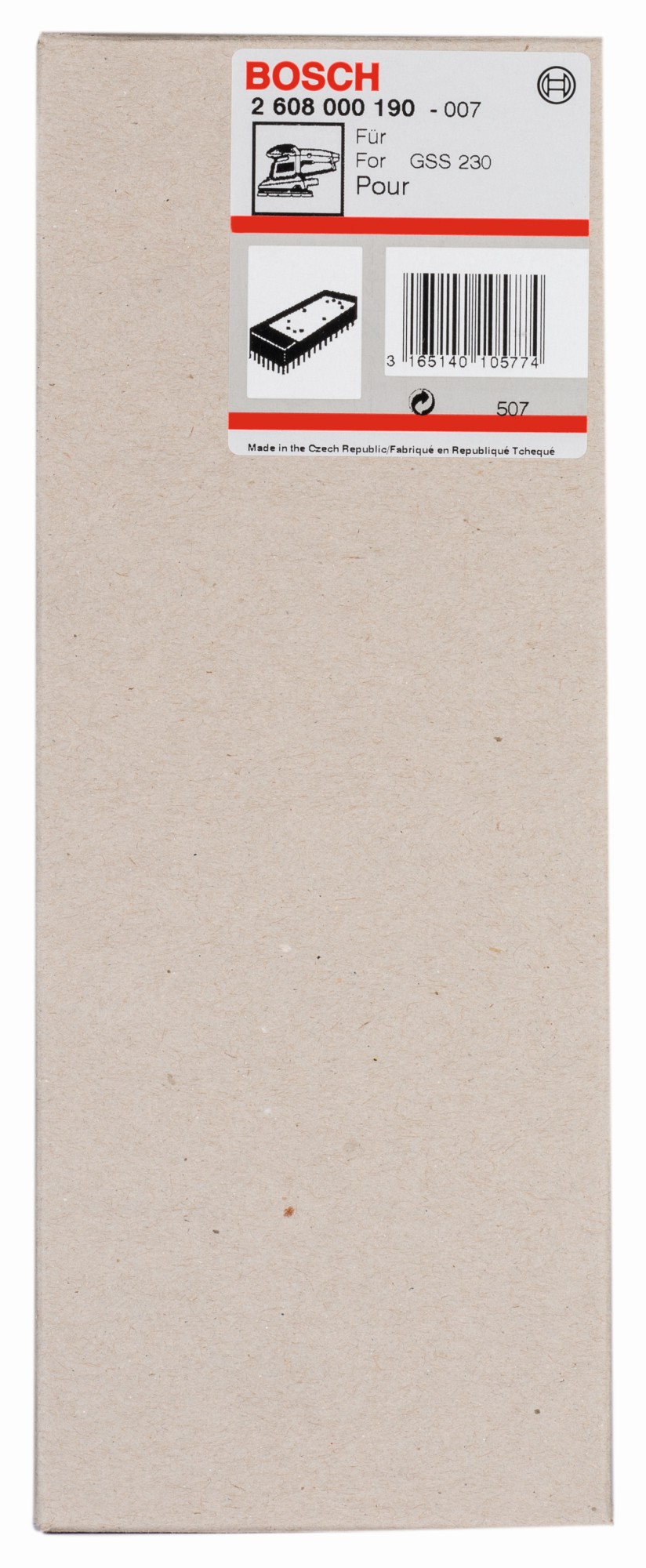 Placa lijadora alargada