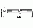Cuchilla para cepillo 56 mm, recta, carburo de tungsteno, 40°