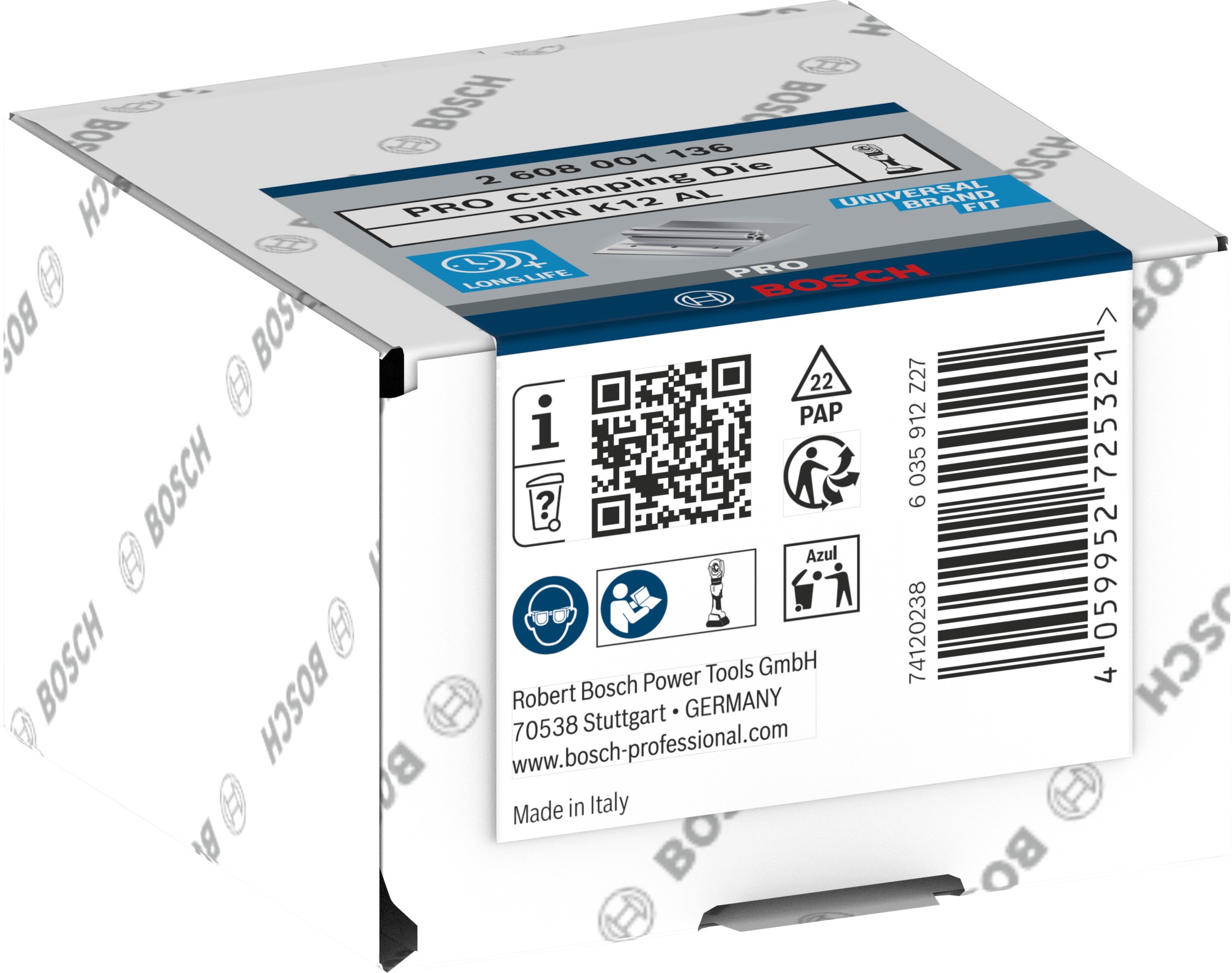 Matriz de engaste PRO, DIN K12 AL, 16 mm²/25 mm², aluminio