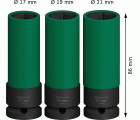 Set de llaves PRO Impact, fundas de PET, 1/2", muy profundas, 3 uds.