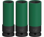 Set de llaves PRO Impact, fundas de PET, 1/2", muy profundas, 3 uds.