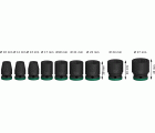 PRO Impact Socket Set, 1/2", estándar, 9 unidades