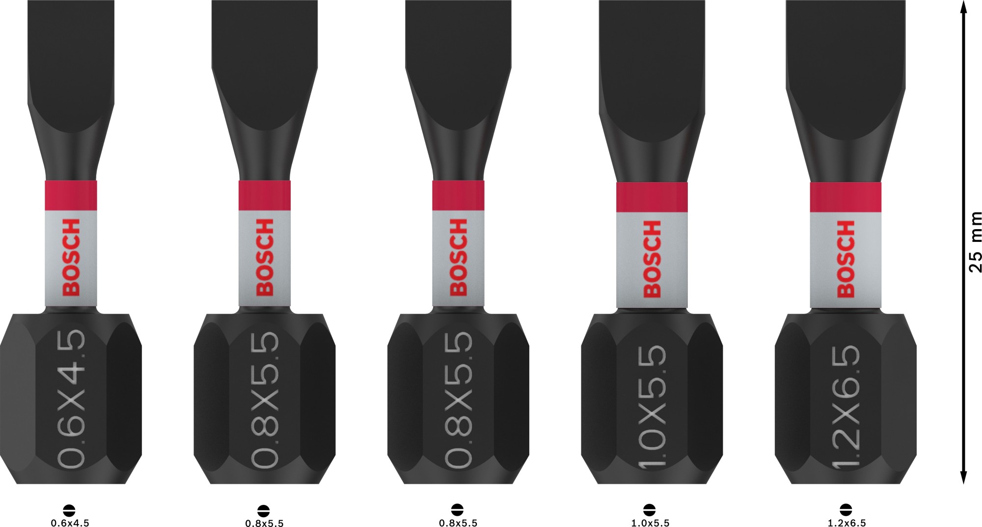 Puntas PRO SL Impact, SL4.5, SL5.5 (2 uds.), SL5.5, SL6.5, 25 mm, 5 uds.