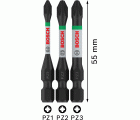 Puntas PRO PZ Impact, PZ1, PZ2, PZ3, 55 mm, 3 unidades