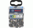 Set de puntas de atornillar PRO Impact, PH2 (5 uds.), PZ2 (5 uds.), T20 (5 uds.), T25 (5 uds.), T30 (5 uds.), 25 mm, expositor, 10 x 25 uds.