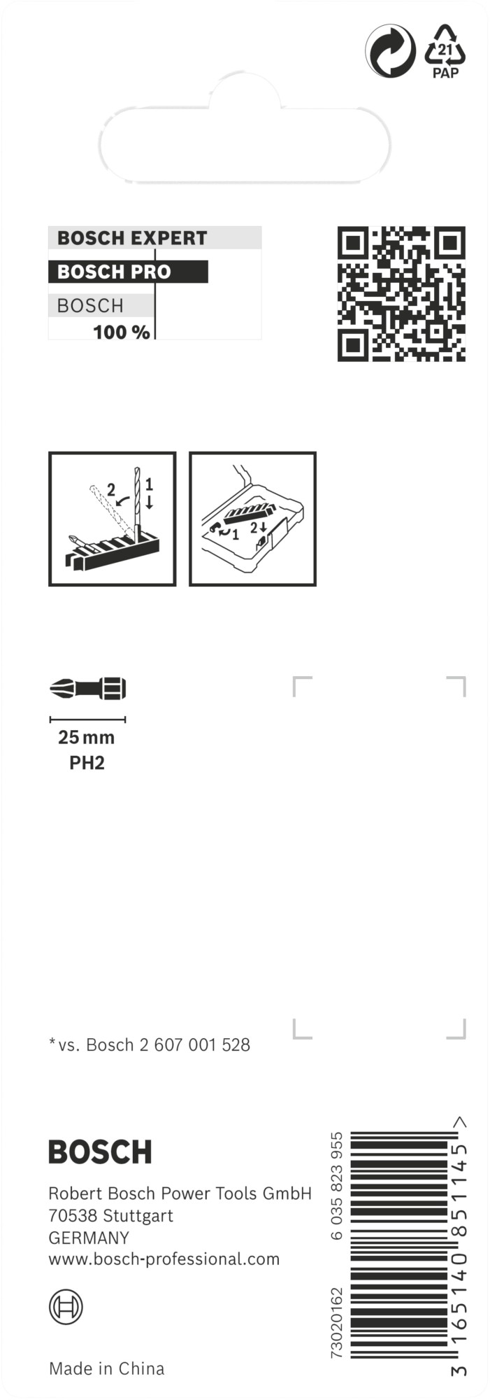 Broca PRO Phillips Impact, PH2, 25 mm, 8 uds.