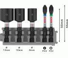 PRO Impact Set con llaves de vaso e índice Pick and Click, PH2x50, PZ2x50, NS8x50, NS10x50, NS13x50 mm, 5 unidades
