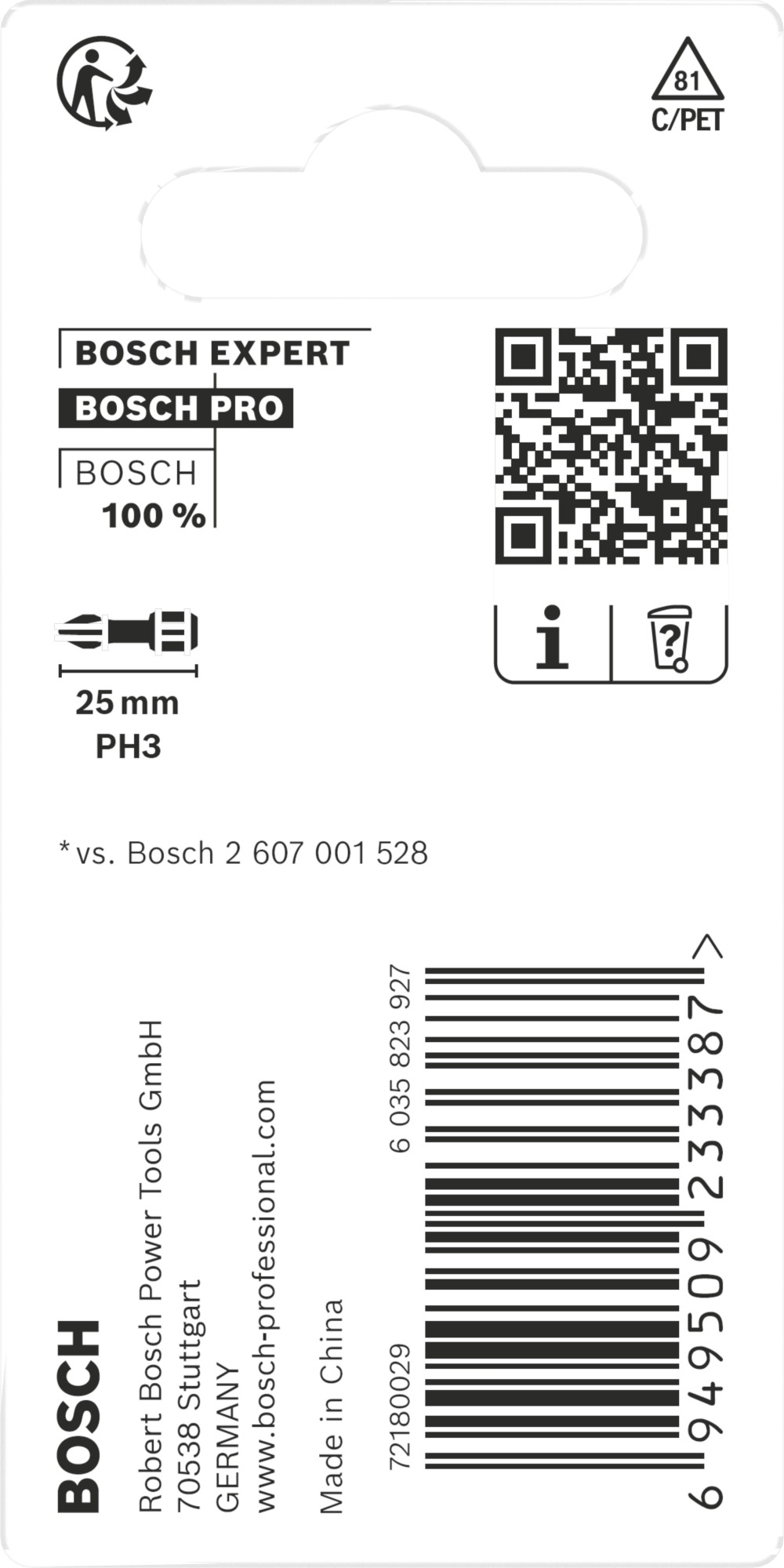Broca PRO Phillips Impact, PH3, 25 mm, 2 uds.