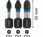 Punta PRO PH Impact, PH1 x 25, PH2 x 25, PH3 x 25 mm, 3 uds.