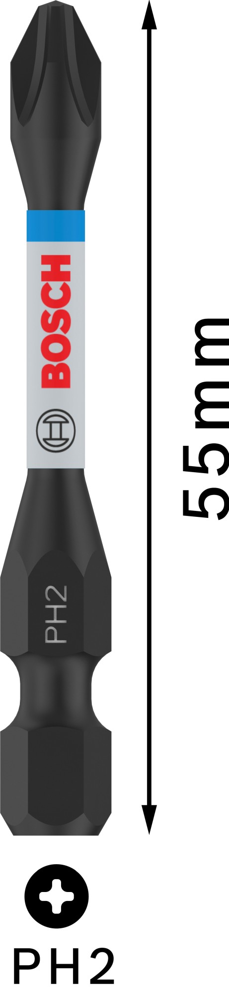 Broca PRO Phillips Impact, PH2, 55 mm, 2 uds.