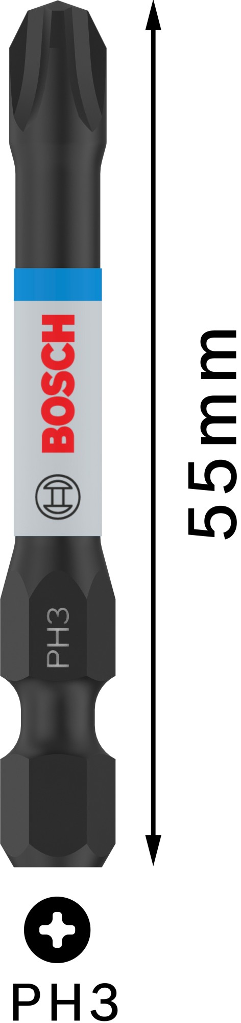 Broca PRO Phillips Impact, PH3, 55 mm, 2 uds.