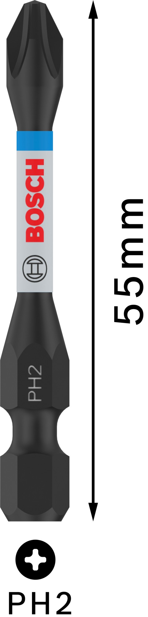 Broca PRO Phillips Impact, PH2, 55 mm, 5 uds.