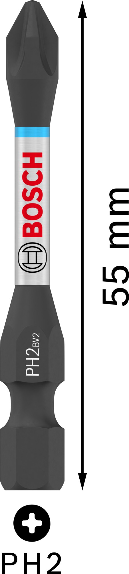 Broca PRO Phillips Impact, PH2, 55 mm, 15 uds.