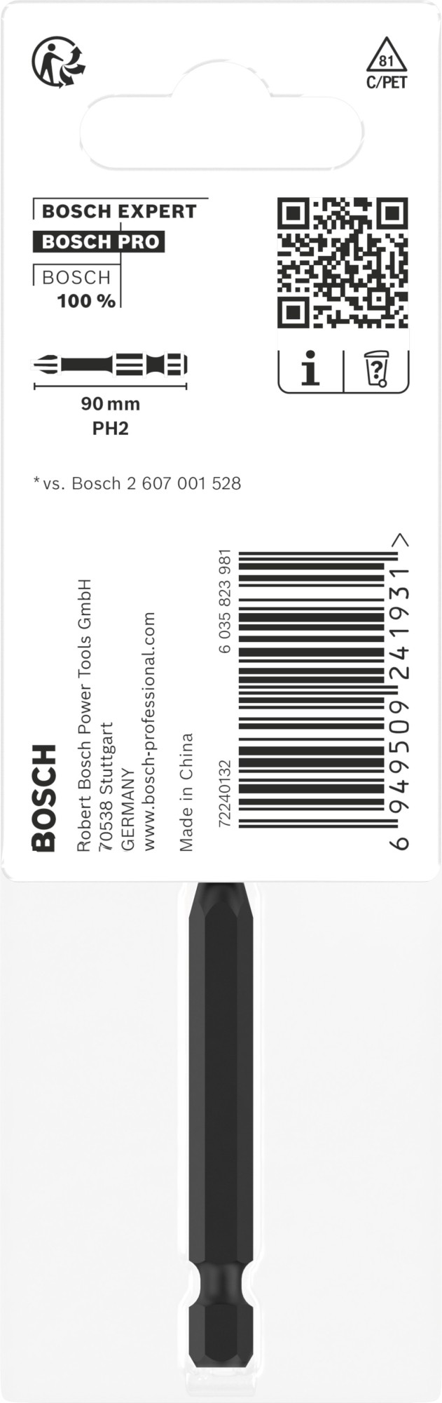 Punta PRO Phillips Impact, PH2, 90 mm