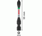 Broca PRO Pozidriv Impact, PZ2, 55 mm, 2 uds.