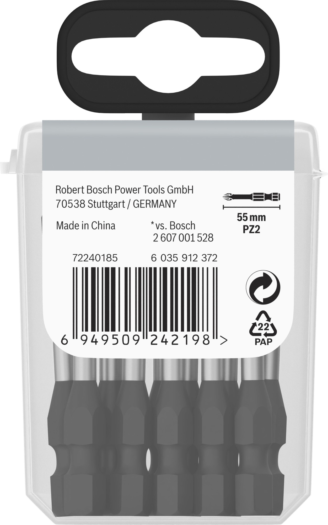 Broca PRO Pozidriv Impact, PZ2, 55 mm, 15 uds.