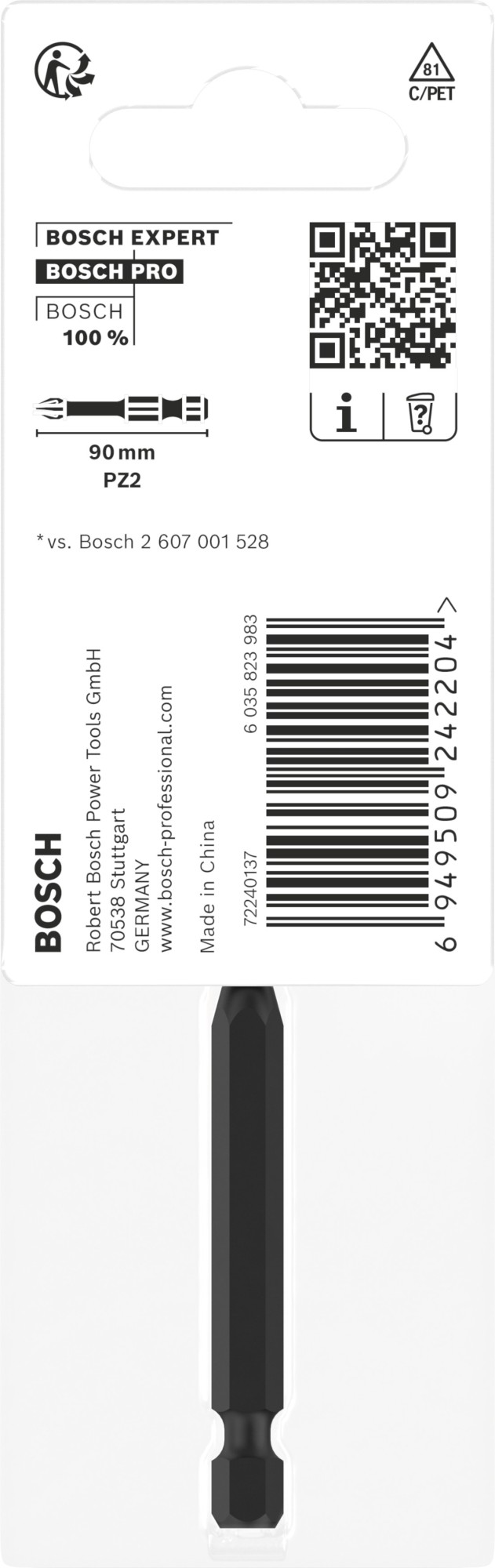 Punta PRO Pozidriv Impact, PZ2, 90 mm