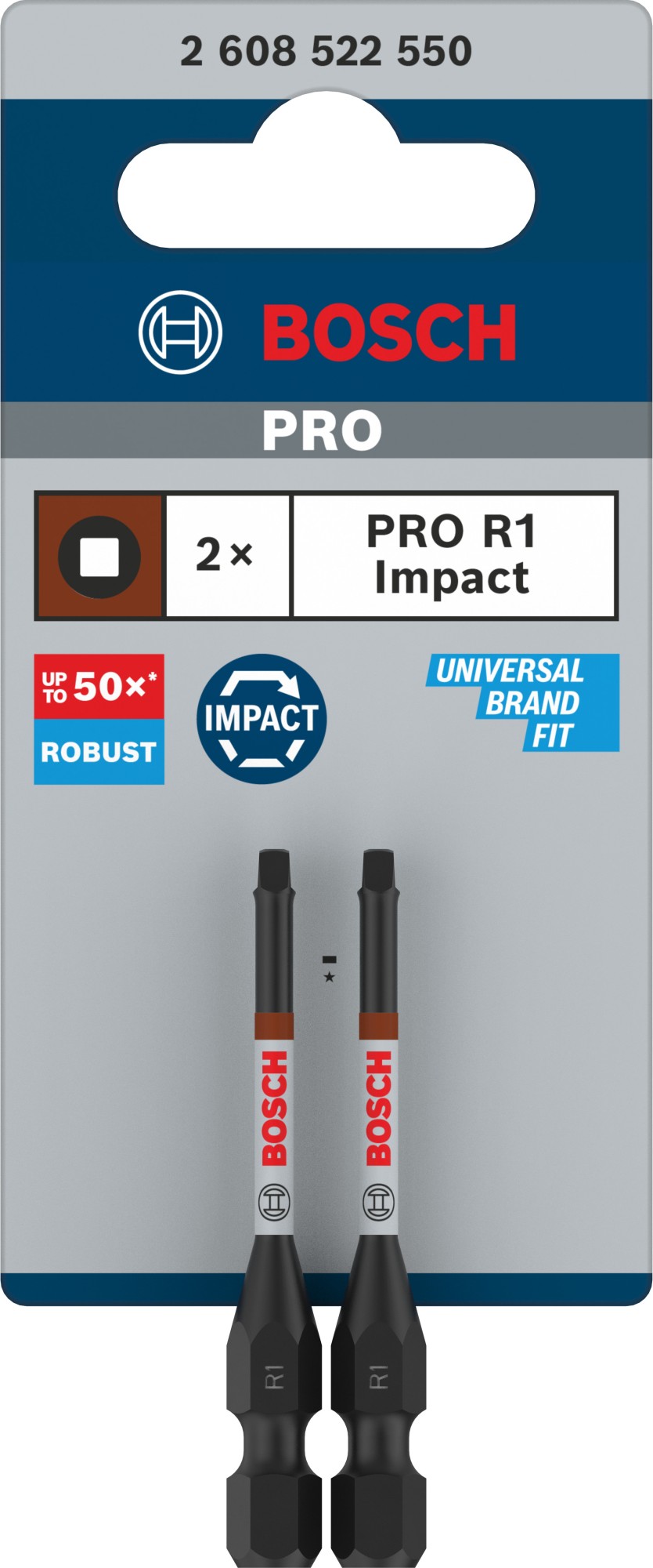 Punta PRO Robertson Impact, R1 55 mm, 2 uds.