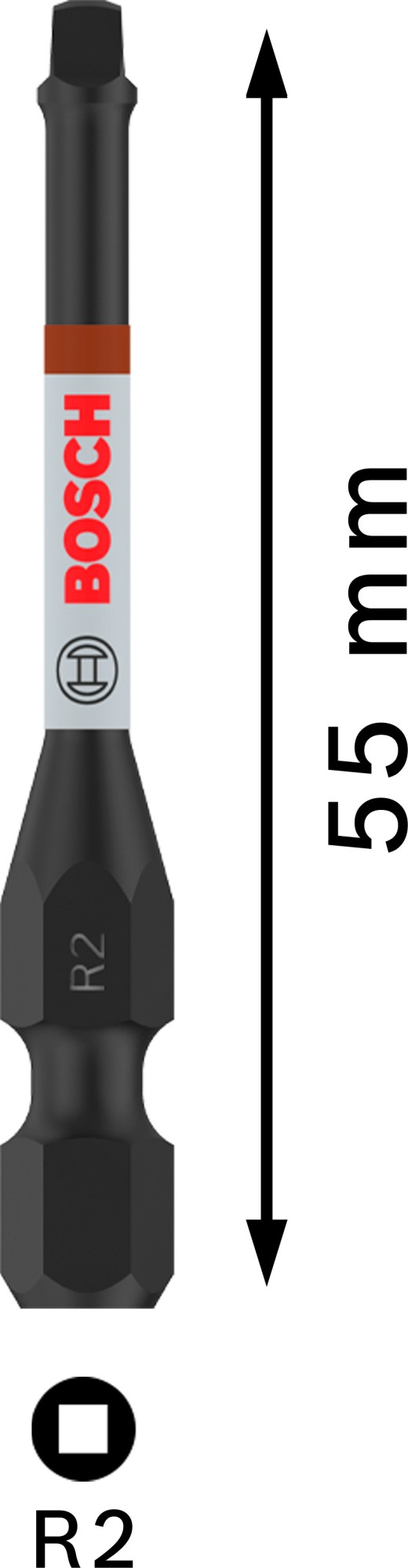 Punta PRO Robertson Impact, R2, 55 mm, 5 uds.