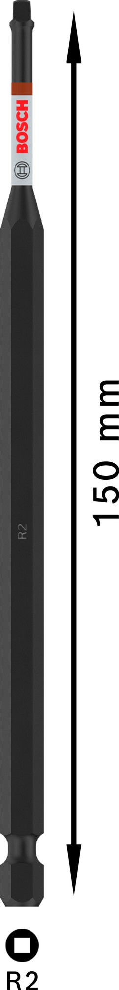 Punta PRO Robertson Impact, R2, 150 mm