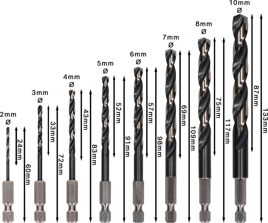 Set de brocas helicoidales PRO Metal HSS-G Impact, 8 uds.