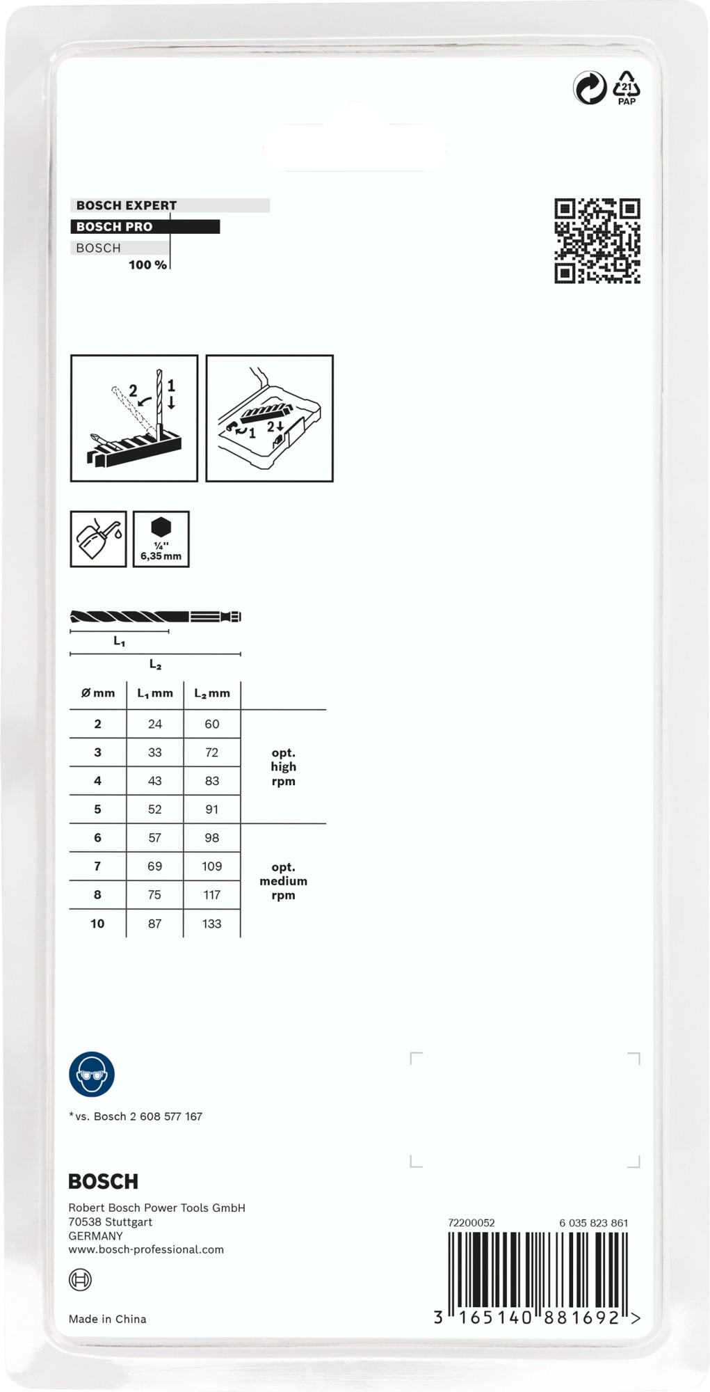 Set de brocas helicoidales PRO Metal HSS-G Impact, 8 uds.