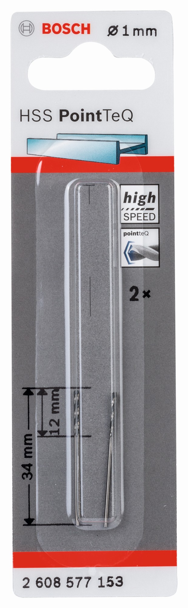 Broca helicoidal HSS PointTeQ 1,0 mm