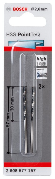 Broca helicoidal HSS PointTeQ 2,6 mm