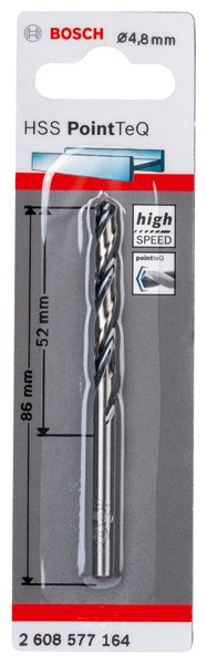 Broca helicoidal HSS PointTeQ 4,8 mm