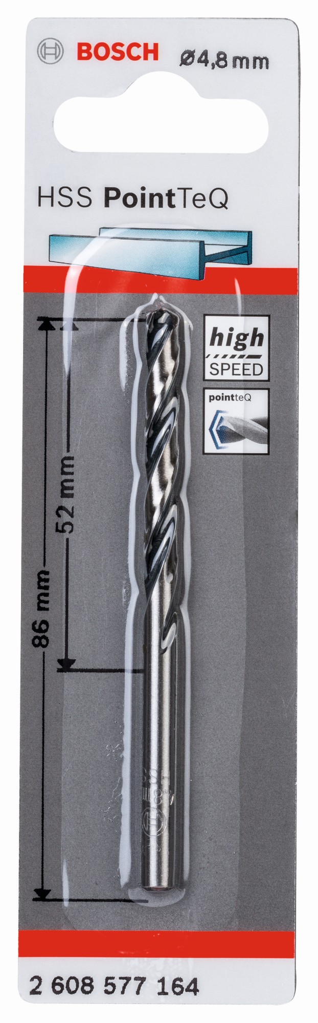 Broca helicoidal HSS PointTeQ 4,8 mm