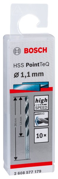Broca helicoidal HSS PointTeQ 1,1 mm
