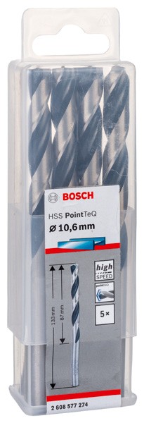 Broca helicoidal HSS PointTeQ 10,6 mm
