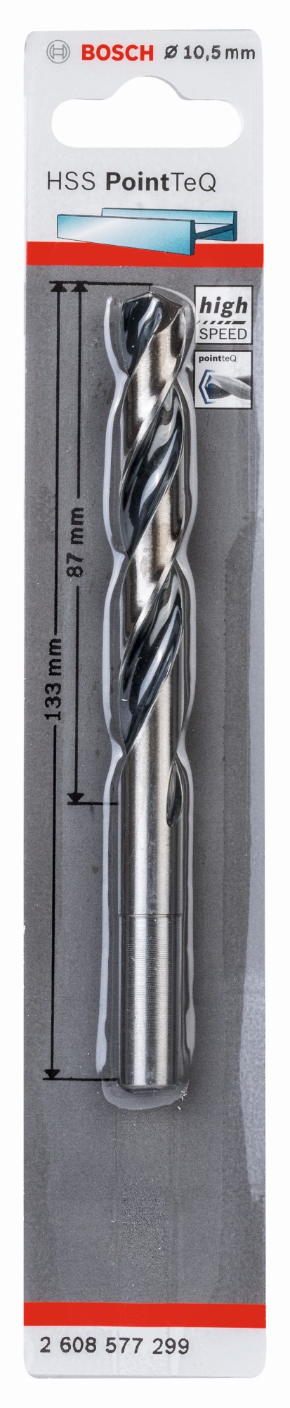 Broca helicoidal HSS PointTeQ 10,5 mm (vástago reducido)