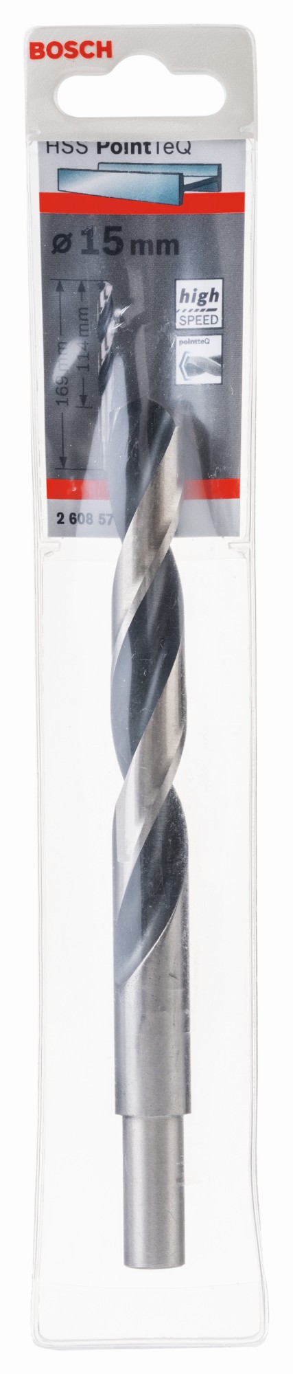 Broca helicoidal HSS PointTeQ 15,0 mm (vástago reducido)