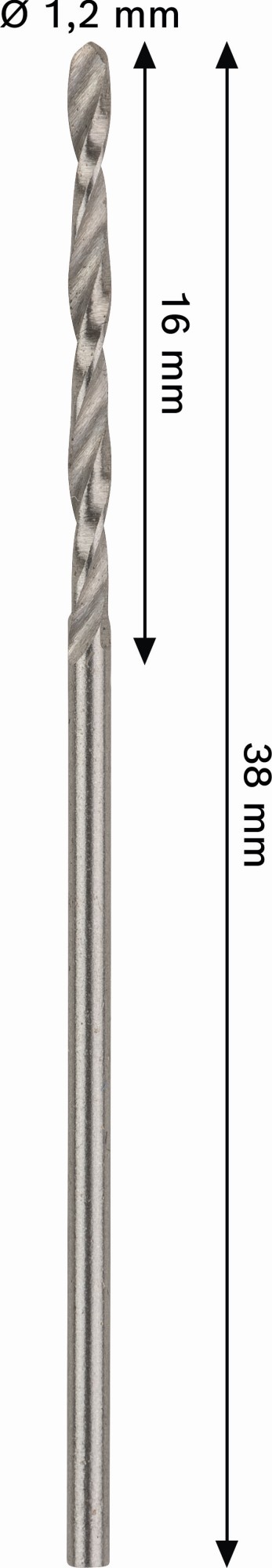 Broca helicoidal PRO Metal HSS-G, longitud estándar, 1,2 x 16 x 38 mm, 10 unidades