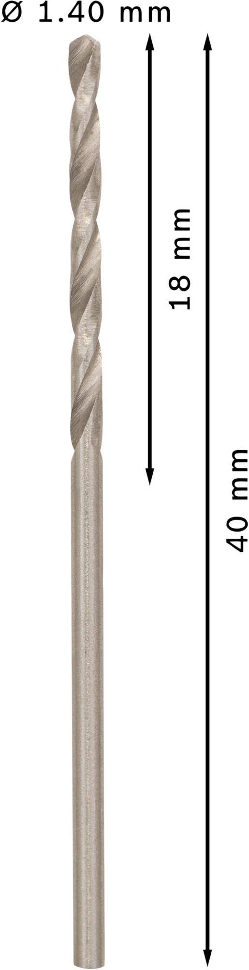Broca helicoidal PRO Metal HSS-G, longitud estándar, 1,4 x 18 x 40 mm, 10 unidades