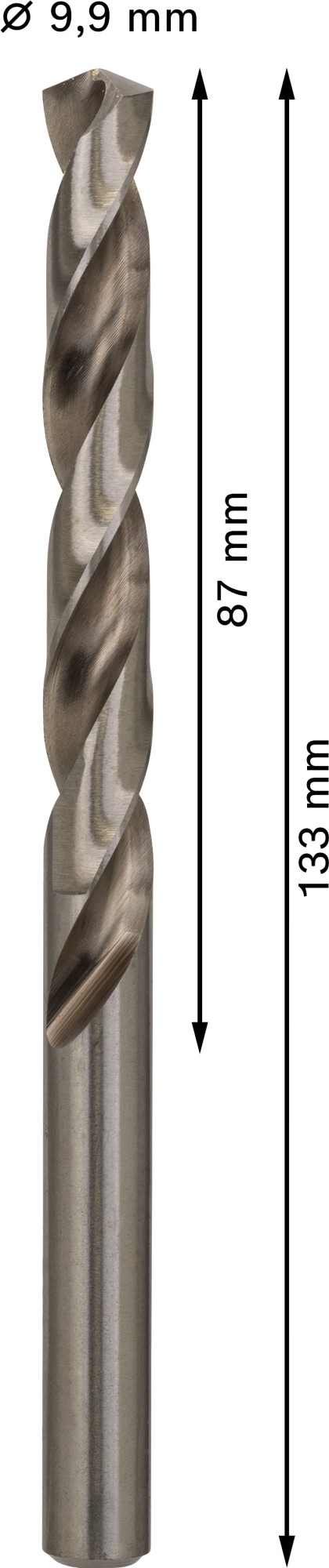 Broca helicoidal PRO Metal HSS-G, longitud estándar, 9,9 x 87 x 133 mm, 5 unidades