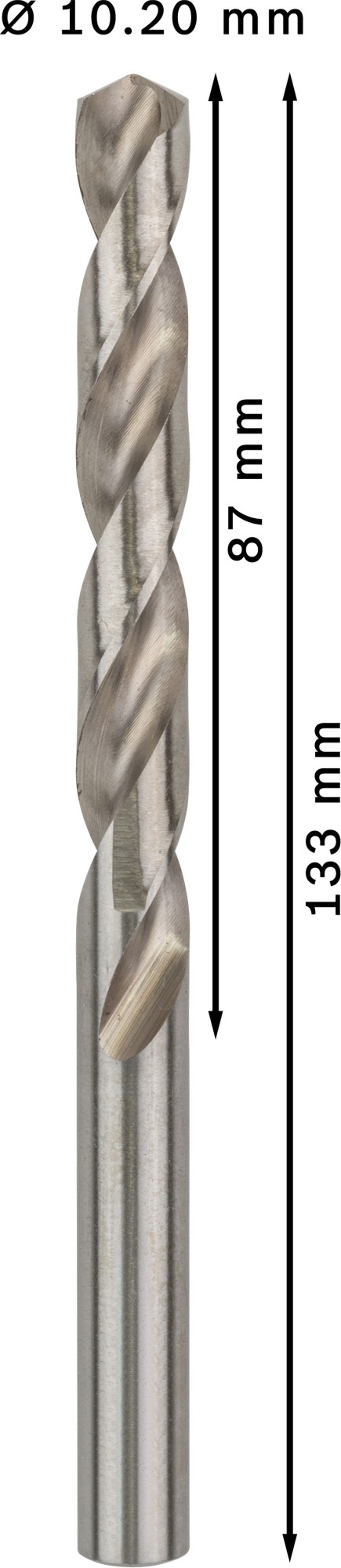 Broca helicoidal PRO Metal HSS-G, longitud estándar, 10,2 x 87 x 133 mm, 5 unidades