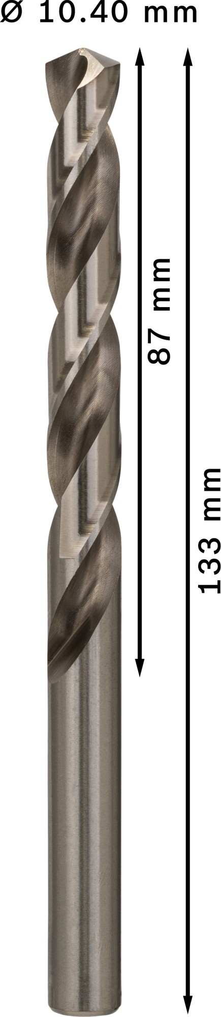 Broca helicoidal PRO Metal HSS-G, longitud estándar, 10,4 x 87 x 133 mm, 5 unidades