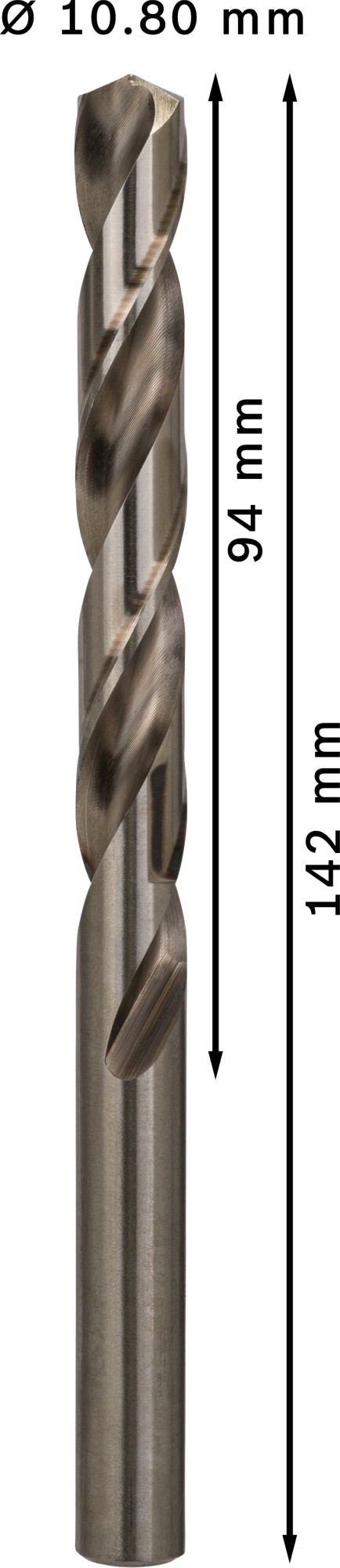 Broca helicoidal PRO Metal HSS-G, longitud estándar, 10,8 x 94 x 142 mm, 5 unidades