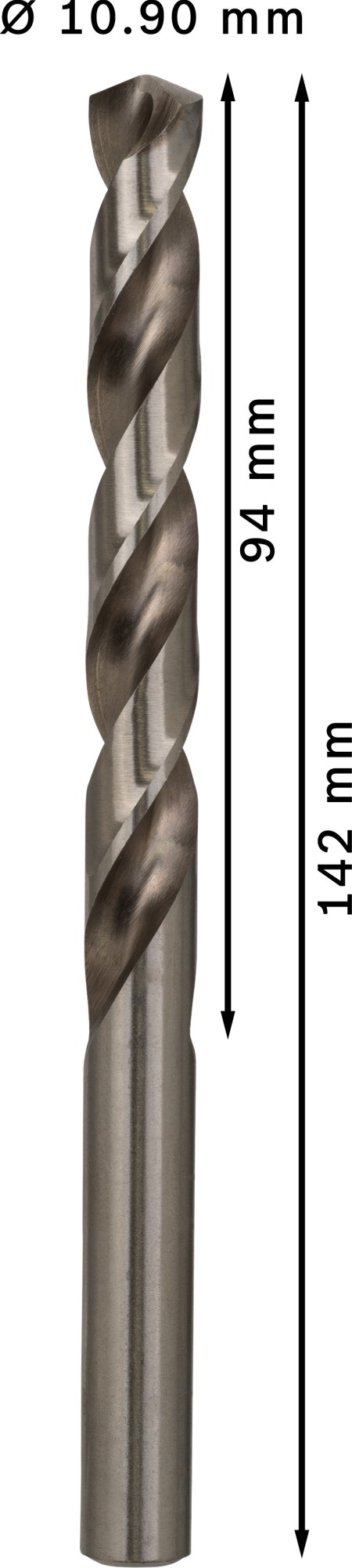 Broca helicoidal PRO Metal HSS-G, longitud estándar, 10,9 x 94 x 142 mm, 5 unidades