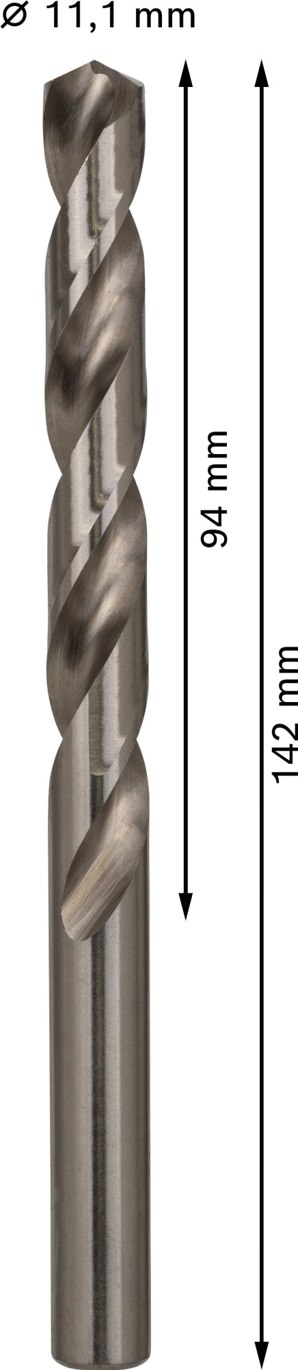 Broca helicoidal PRO Metal HSS-G, longitud estándar, 11,1 x 94 x 142 mm, 5 unidades