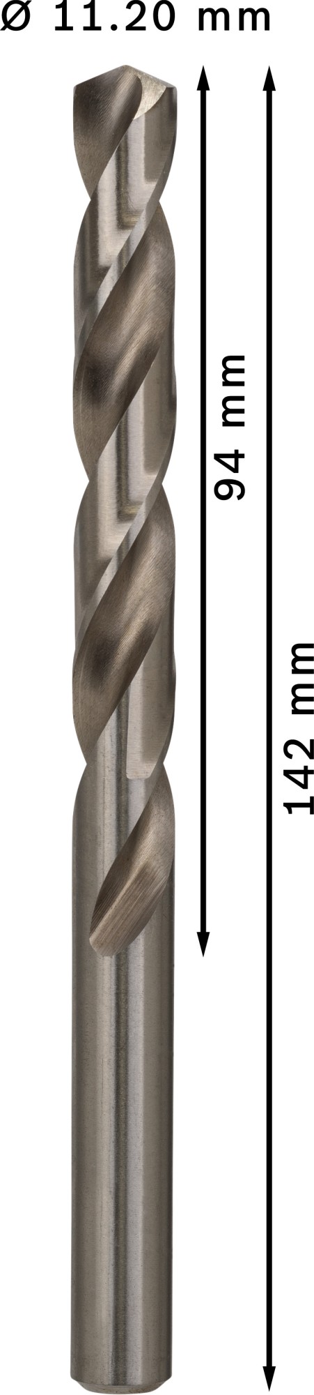 Broca helicoidal PRO Metal HSS-G, longitud estándar, 11,2 x 94 x 142 mm, 5 unidades