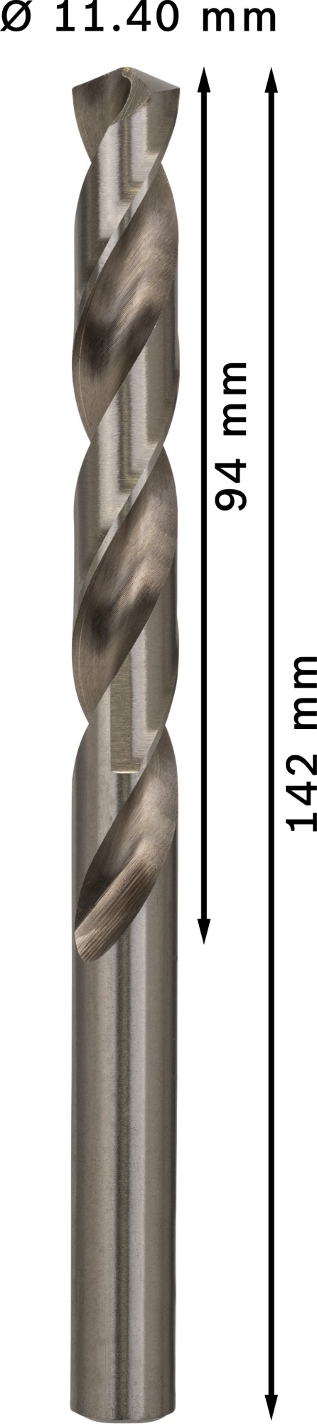 Broca helicoidal PRO Metal HSS-G, longitud estándar, 11,4 x 94 x 142 mm, 5 unidades