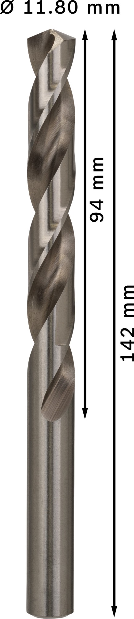 Broca helicoidal PRO Metal HSS-G, longitud estándar, 11,8 x 94 x 142 mm, 5 unidades